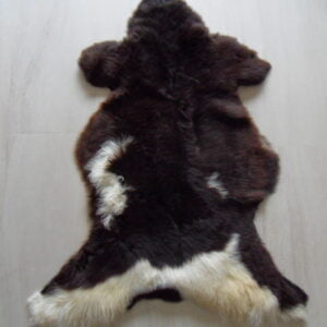 Schapenvacht donkerbruin met wit